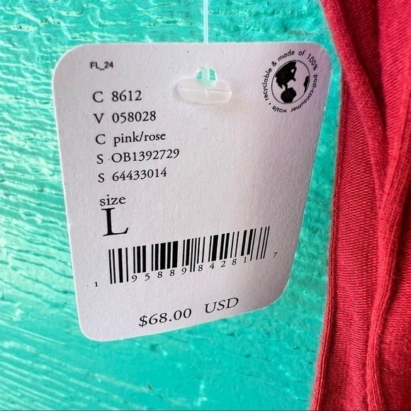 FREE PEOPLE RIBBED LAYERING CENTER TOP SIZE LARGE RED NWT - Picture 9 of 10